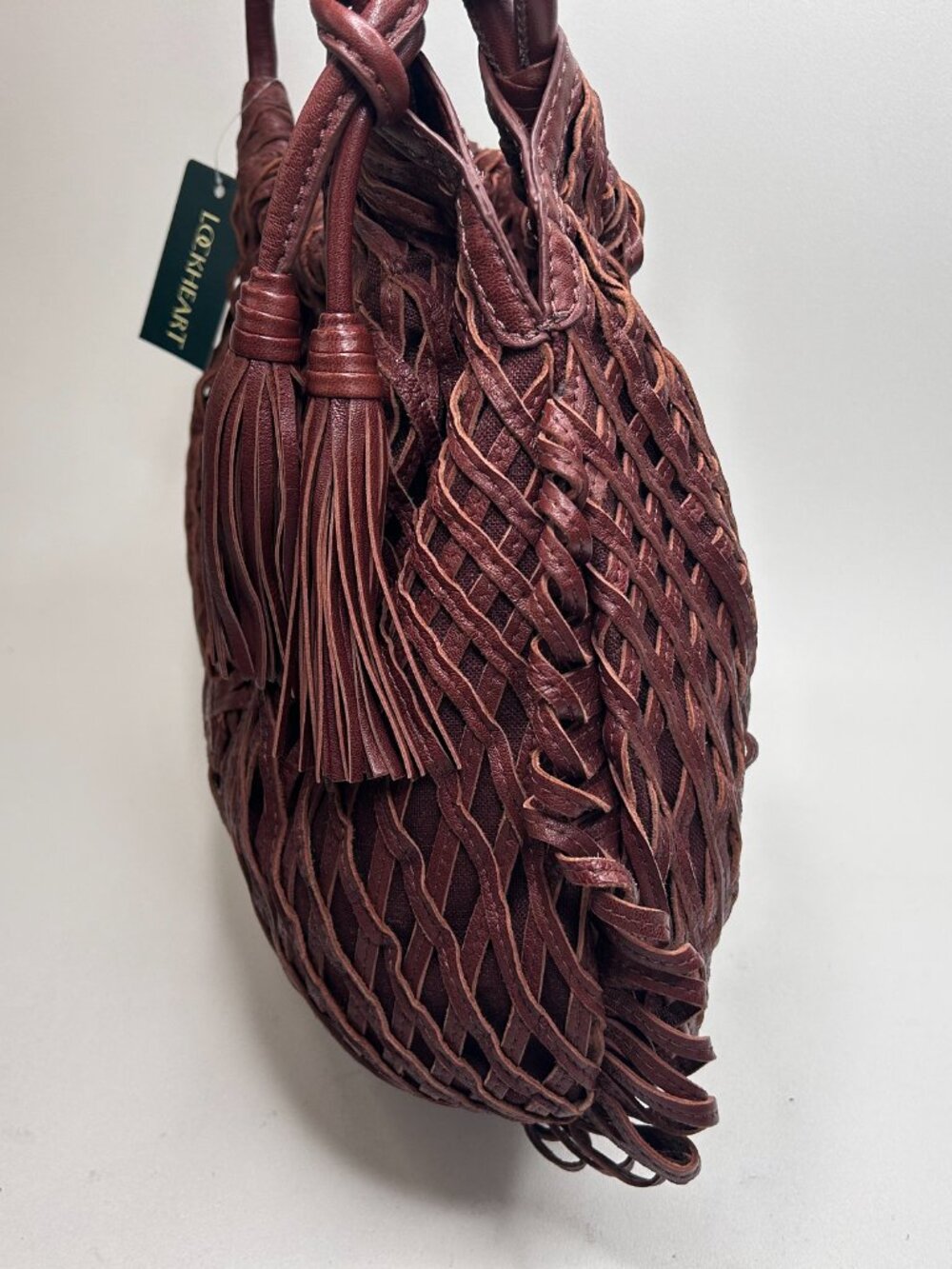 LOCKHEART Charlottes Web Elain Cognac $545 NWT Hobo Shoulder Bag Leather Slouchy - Picture 5 of 16